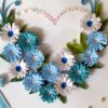 All Blues Heart With A Paper Ribbon Greeting Card image