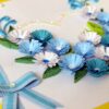 All Blues Heart With A Paper Ribbon Greeting Card image
