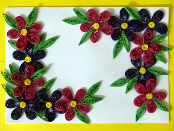 Awesome Purple And Pink Flowers Greeting Card image