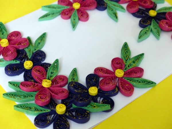 Awesome Purple And Pink Flowers Greeting Card image