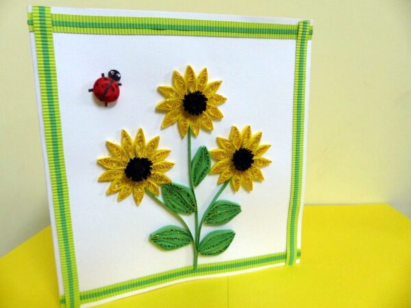 Bright Sunflowers Handmade Greeting Card image Bright Sunflowers Handmade Greeting Card image