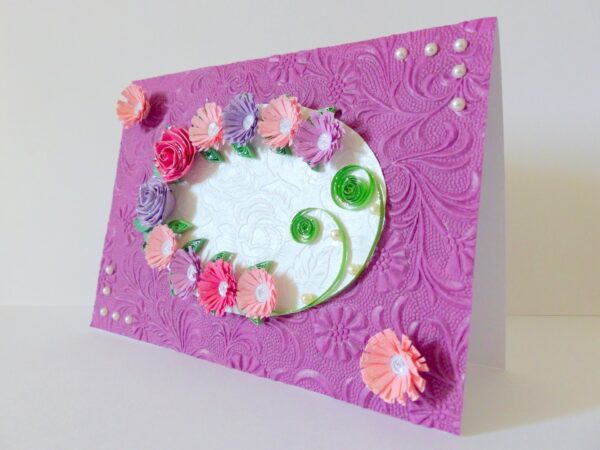Sweet Purple And Pink Circle Greeting Card image