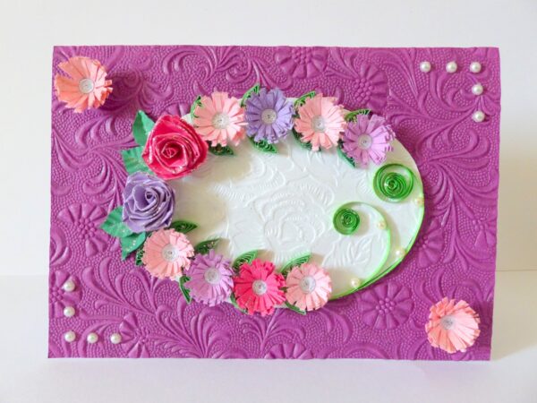 Sweet Purple And Pink Circle Greeting Card image