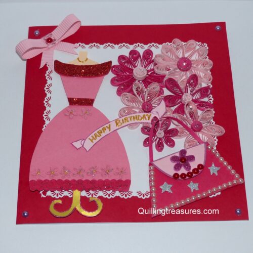 Beautiful Pink Birthday Card For Girl image