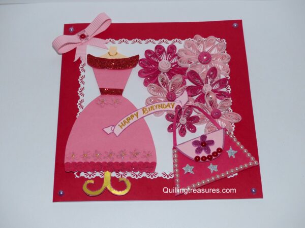 Beautiful Pink Birthday Card For Girl image