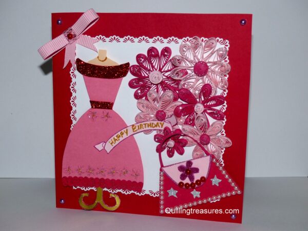 Beautiful Pink Birthday Card For Girl image