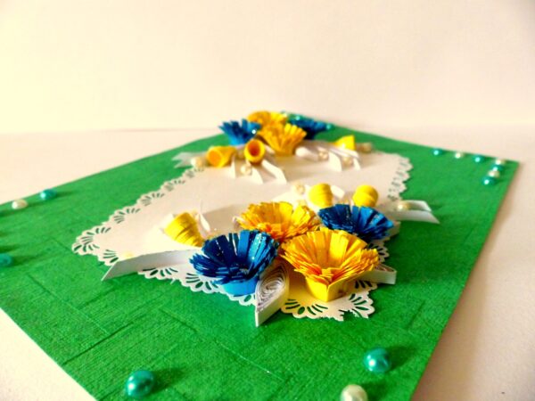 Sweet Blue and Yellow Flowers Greeting Card image