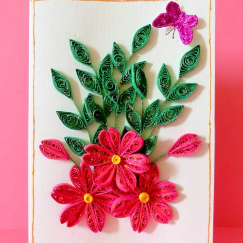 Pink Wildflowers Greeting Card image