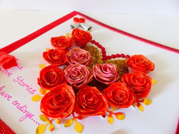 Red Roses And Pink Roses Greeting Card image