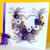 Purple Flowers and Roses In Heart Greeting Card image