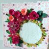 Paper Lace Border Pink Variety Flowers Greeting Card image
