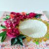 Paper Lace Border Pink Variety Flowers Greeting Card image
