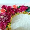 Paper Lace Border Pink Variety Flowers Greeting Card image