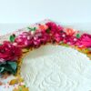 Paper Lace Border Pink Variety Flowers Greeting Card image