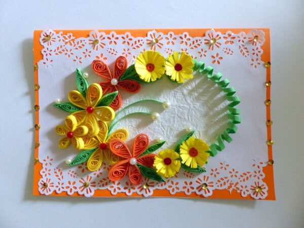Beautiful Flower Lace Yellow Theme Greeting Card image Beautiful Flower Lace Yellow Theme Greeting Card image