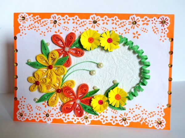 Beautiful Flower Lace Yellow Theme Greeting Card image Beautiful Flower Lace Yellow Theme Greeting Card image