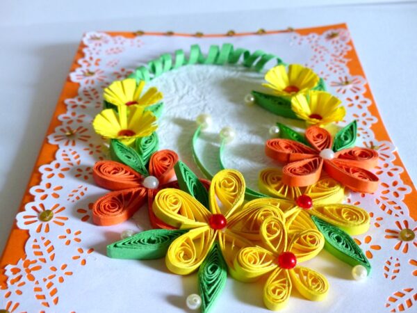 Beautiful Flower Lace Yellow Theme Greeting Card image Beautiful Flower Lace Yellow Theme Greeting Card image