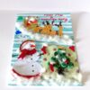 Christmas Santa Sleigh and Snowman Greeting Card image