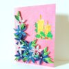 Blue and White Flowers with Candles Greeting Card image