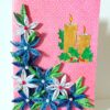 Blue and White Flowers with Candles Greeting Card image