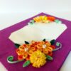 Corner Flowers Purple Base Greeting Card image Corner Flowers Purple Base Greeting Card image