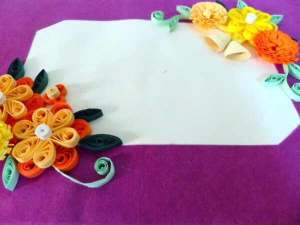 Corner Flowers Purple Base Greeting Card image Corner Flowers Purple Base Greeting Card image