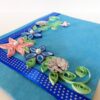 Blue Base Corner Flower Greeting Card image Blue Base Corner Flower Greeting Card image
