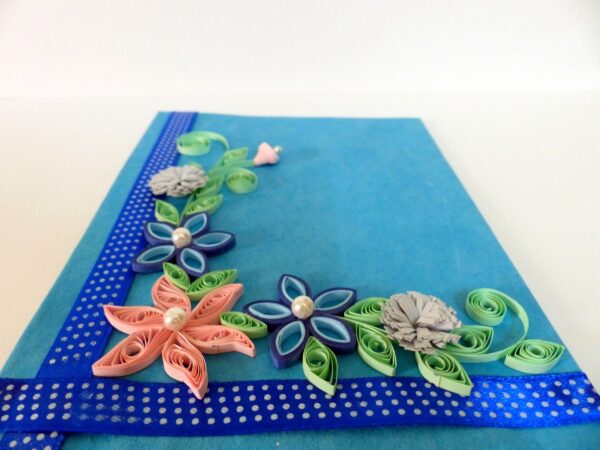 Blue Base Corner Flower Greeting Card image Blue Base Corner Flower Greeting Card image