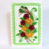 Green Theme Flower Bunch with Roses Greeting Card image