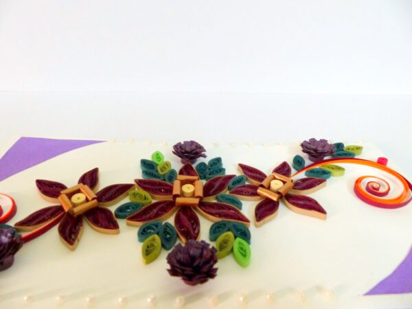 Beautiful Purple Flowers With Beads Greeting Card image