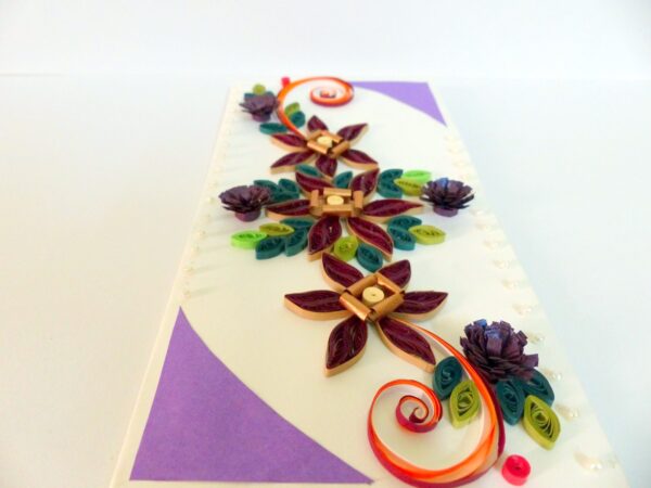 Beautiful Purple Flowers With Beads Greeting Card image