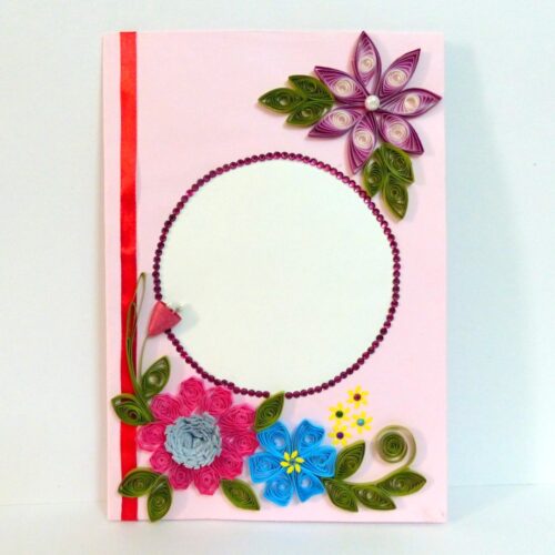 Beaded Circle Flowers Greeting Card image