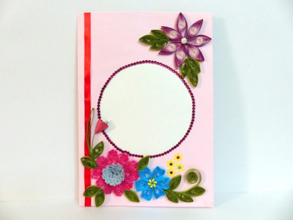 Beaded Circle Flowers Greeting Card image Beaded Circle Flowers Greeting Card image