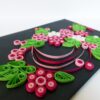 Beautiful Black With Pink & White Flowers Greeting card image