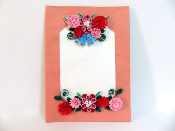 Orange Base Multi Flowers Greeting Card image Orange Base Multi Flowers Greeting Card image