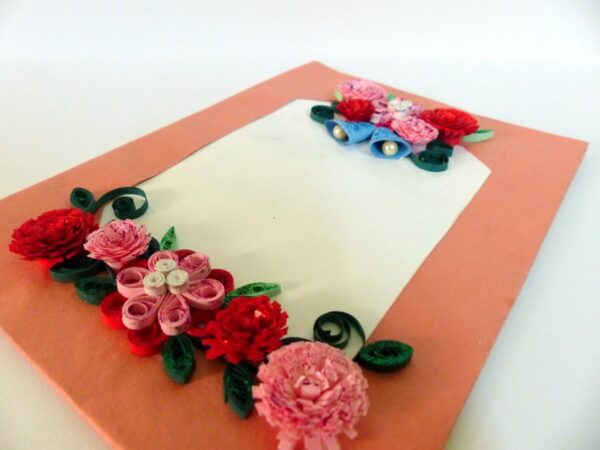 Orange Base Multi Flowers Greeting Card image Orange Base Multi Flowers Greeting Card image