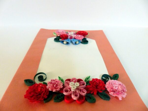 Orange Base Multi Flowers Greeting Card image Orange Base Multi Flowers Greeting Card image