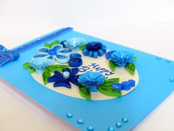 Blue Themed Semicircle Greeting Card image Blue Themed Semicircle Greeting Card image