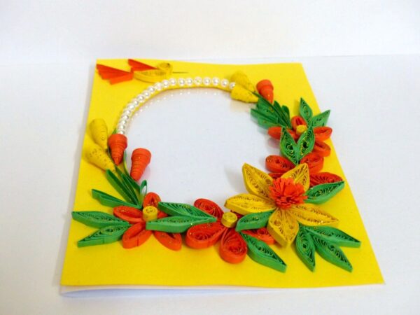 Yellow Themed Photo Frame Greeting Card image