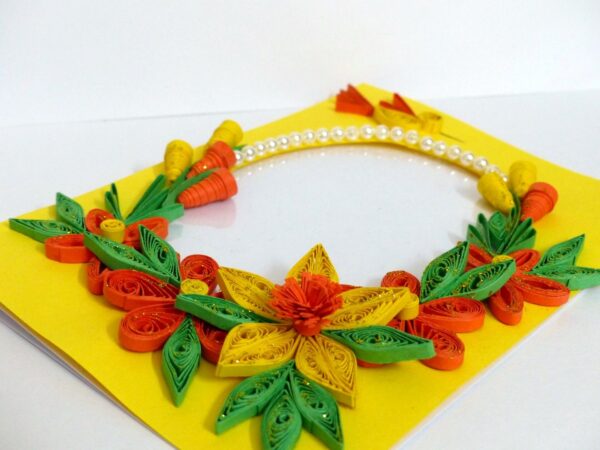 Yellow Themed Photo Frame Greeting Card image