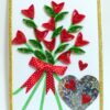 Glittering Love Hearts Bouquet Greeting card image