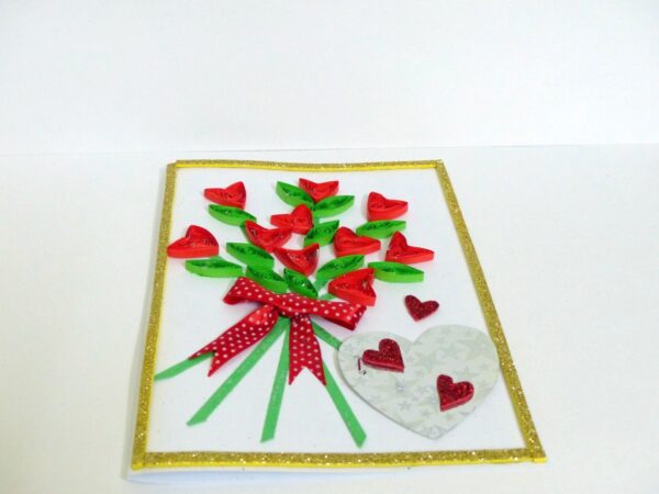 Glittering Love Hearts Bouquet Greeting card image