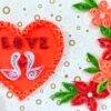 Love Swans With All Red Theme Valentine's Day Greeting Card image