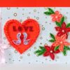 Love Swans With All Red Theme Valentine's Day Greeting Card image