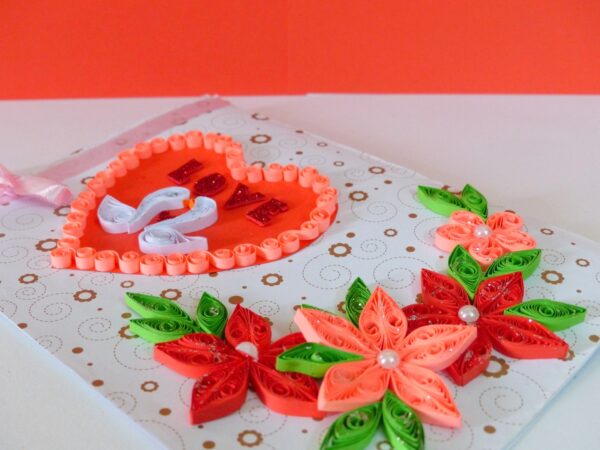 Love Swans With All Red Theme Valentine's Day Greeting Card image