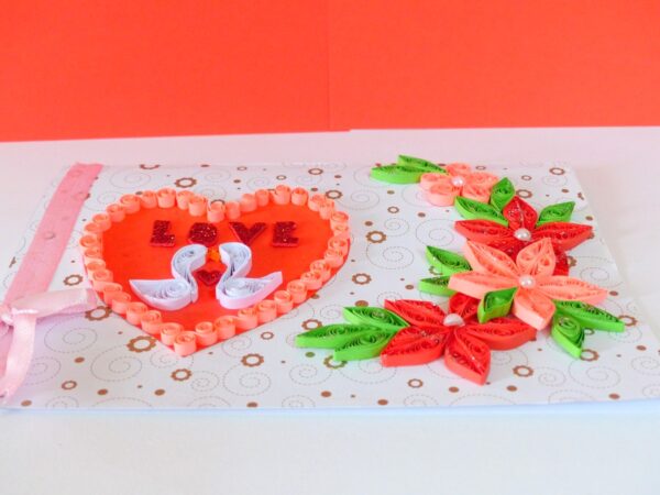 Love Swans With All Red Theme Valentine's Day Greeting Card image