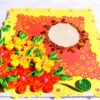 Beautiful Flower Paper Border Lace Yellow Themed Greeting Card image