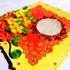 Beautiful Flower Paper Border Lace Yellow Themed Greeting Card image
