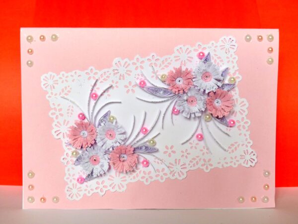 Sweet Pink and White Flowers Greeting Card image
