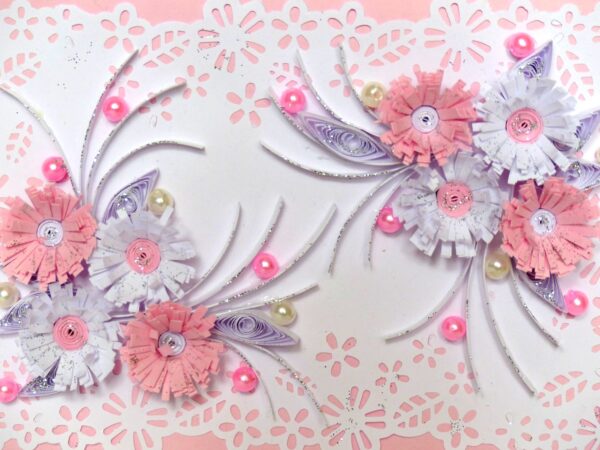 Sweet Pink and White Flowers Greeting Card image